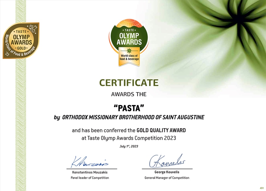 A91 PASTA ORTHODOX MISSIONARY BROTHERHOOD OF SAINT AUGUSTINE